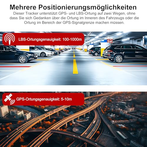 TKMARS GPS Tracker Ohne ABO GPS Tracker Auto 90 Tage Standby-Zeit, 5 Sekunden Zum Aktualisieren Der Position, Stark Magnetisch und Wasserdicht mit Kostenloser App, 5000mah