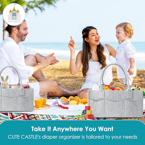 Cute Castle CC-CADDY-2-GREY Pack Diaper Caddy Organizer thumb #4