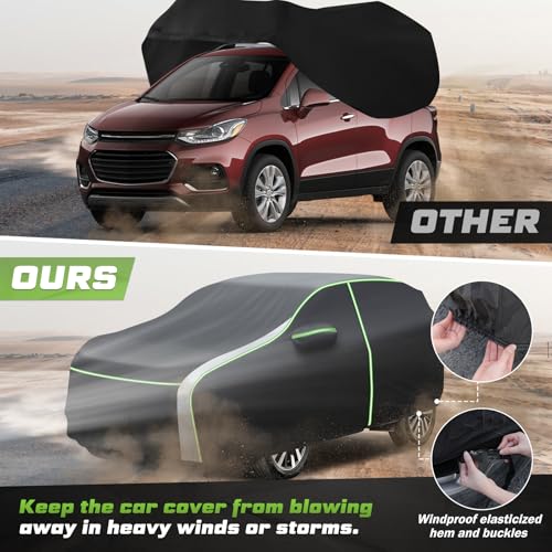 Image of Mixsuper Liner Car Cover for Chevrolet Chevy Trax 2013-2026, 7 Layers Waterproof Car Cover Accessories for Trax with Zipper Door, Windproof Straps, Reflective Strips, Anti-UV, All Weather