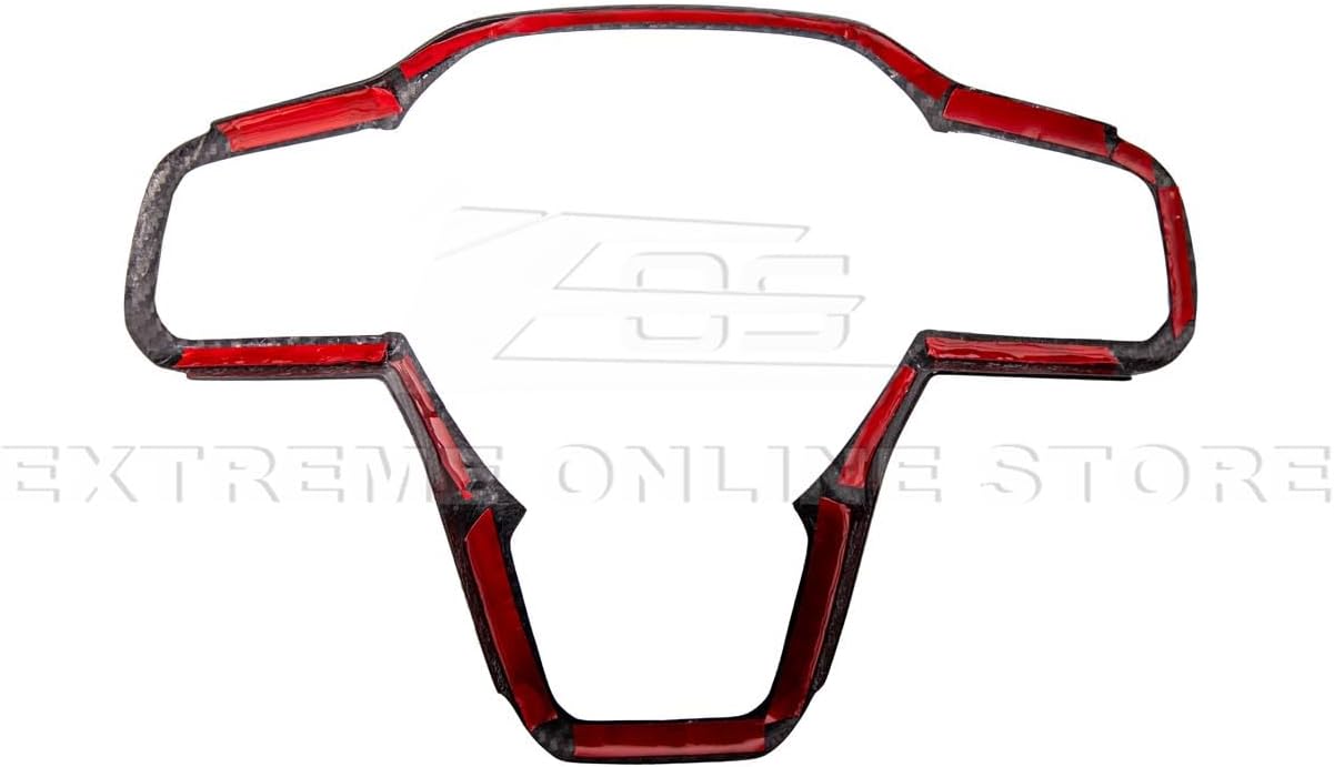 for 2024-Present Ford Mustang | Factory Style Carbon Fiber Interior Tape On All Inclusive 1 Piece Steering Wheel Trim Cover