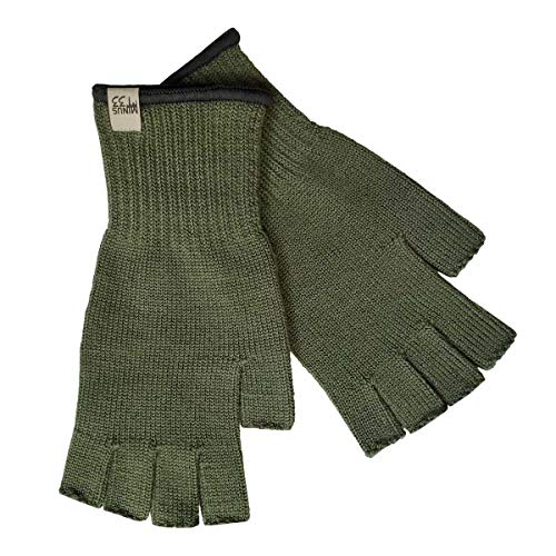 Minus33 Merino Wool 6610 Fingerless Glove Liner Olive Drab Large