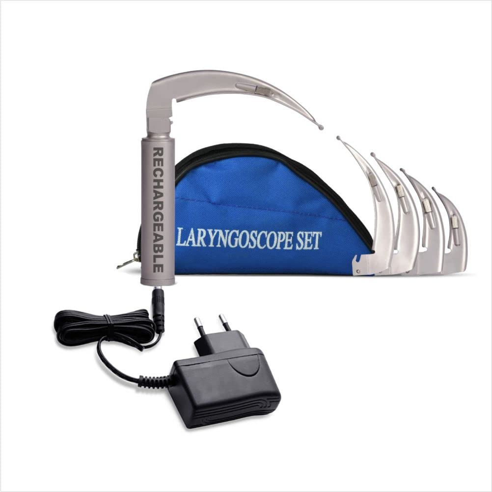 Synocare Rechargeable Laryngoscope Set with Pouch Surgical Stainless Steel 4 Pcs with Handle (Adult) (B0BBTFKN5K) Amazon Price History, Amazon Price Tracker