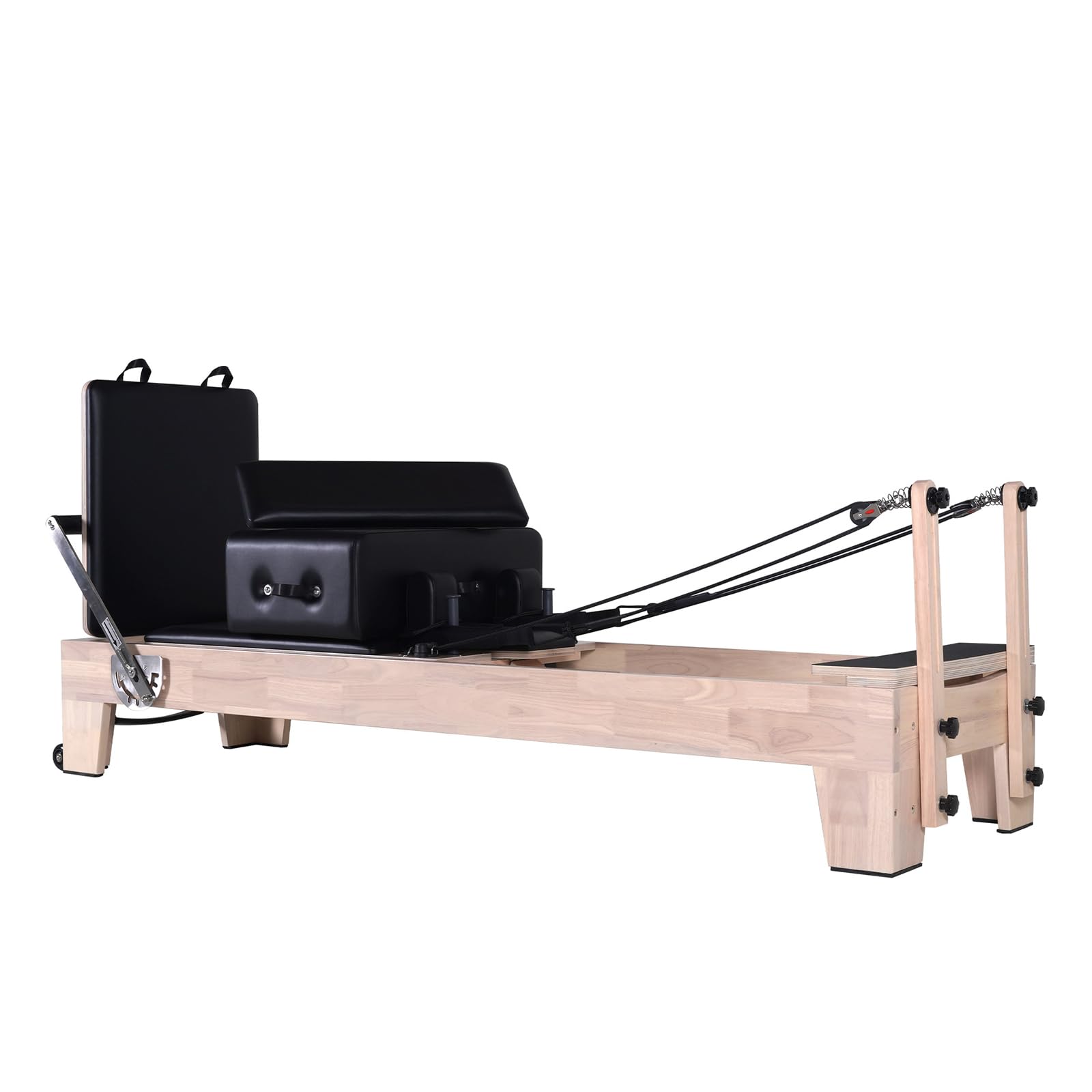 Classic Pilates Reformer Bed,Quick-Assembly Studio Grade Pilates Machine for Gym and Home,Oak Wood Pilates Equipment with Reformer Accessories
