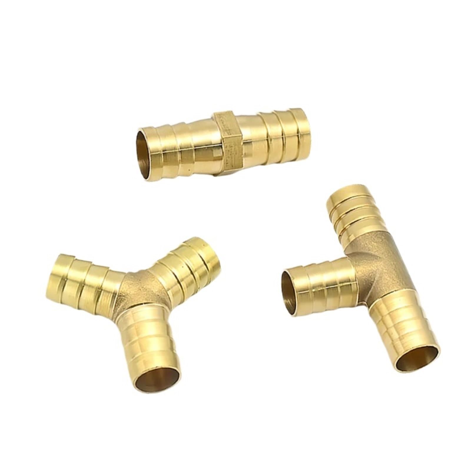 20 stücke Messing Barb Rohr Fitting 2 3 Weg TY Gerade Ellenbogen Schlauch Barb 6 8 10 12 14mm Kupfer stacheldraht Stecker Joint Koppler Adapter(Y Type 12mm)