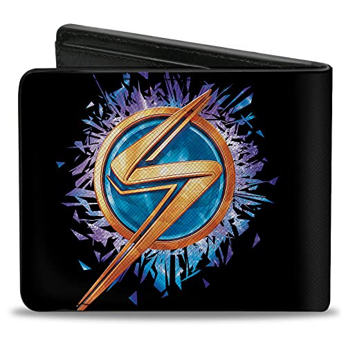 Marvel Comics Wallet, Bifold, Ms Marvel Logo Black Multi Color, Vegan Leather2