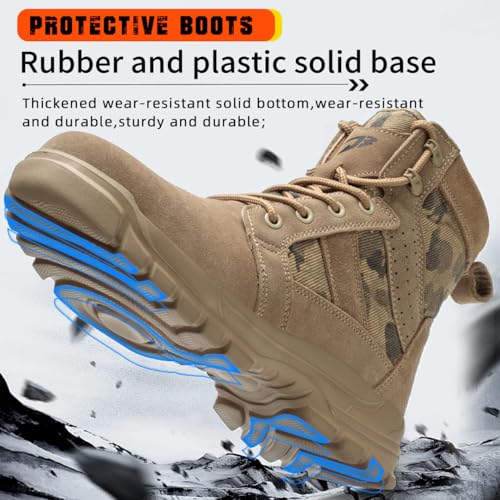 Image of Women's Steel Toe Boots Waterproof Lightweight Construction Safety Shoes