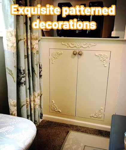 Image of 12PCS Molding For Wall Designs, Wooden Panels For Wall Decor, Strong Carved Moulding Applique Exquisited Polished Furniture Unpainted Mouldings Decal Smooth Surface Wooden Carved Applique for Decoration