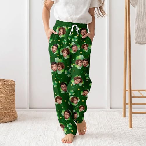 St Patricks Day Pajama Pants, Pajamas Pants For Men Women, Custom Pajamas With Photo, Matching Pajamas For Couples3