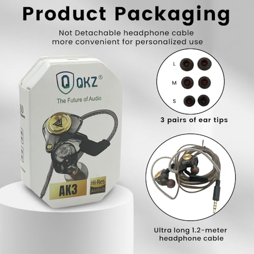 Yeabomy Wired Gaming Earbuds, Ak3file in Ear Monitors, Deep Bass Sound Wired Earbuds, HiFi in Ear Headphones with 1DD 10mm Dynamic Driver, IEM for Music Gaming Video Calling (Black)