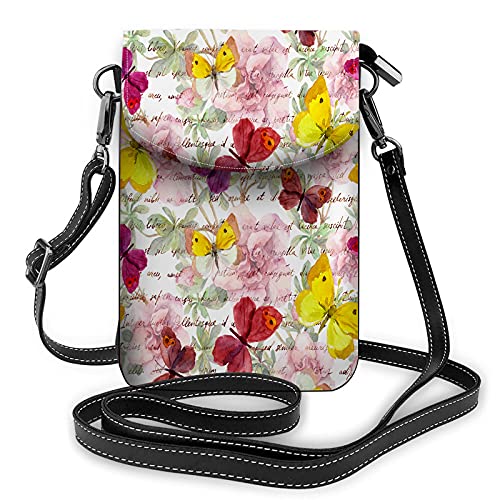 Acuario Hermoso pez león Naranja natación Dibujos Animados Crossbody teléfono Celular PurseWallet Bolso Cover