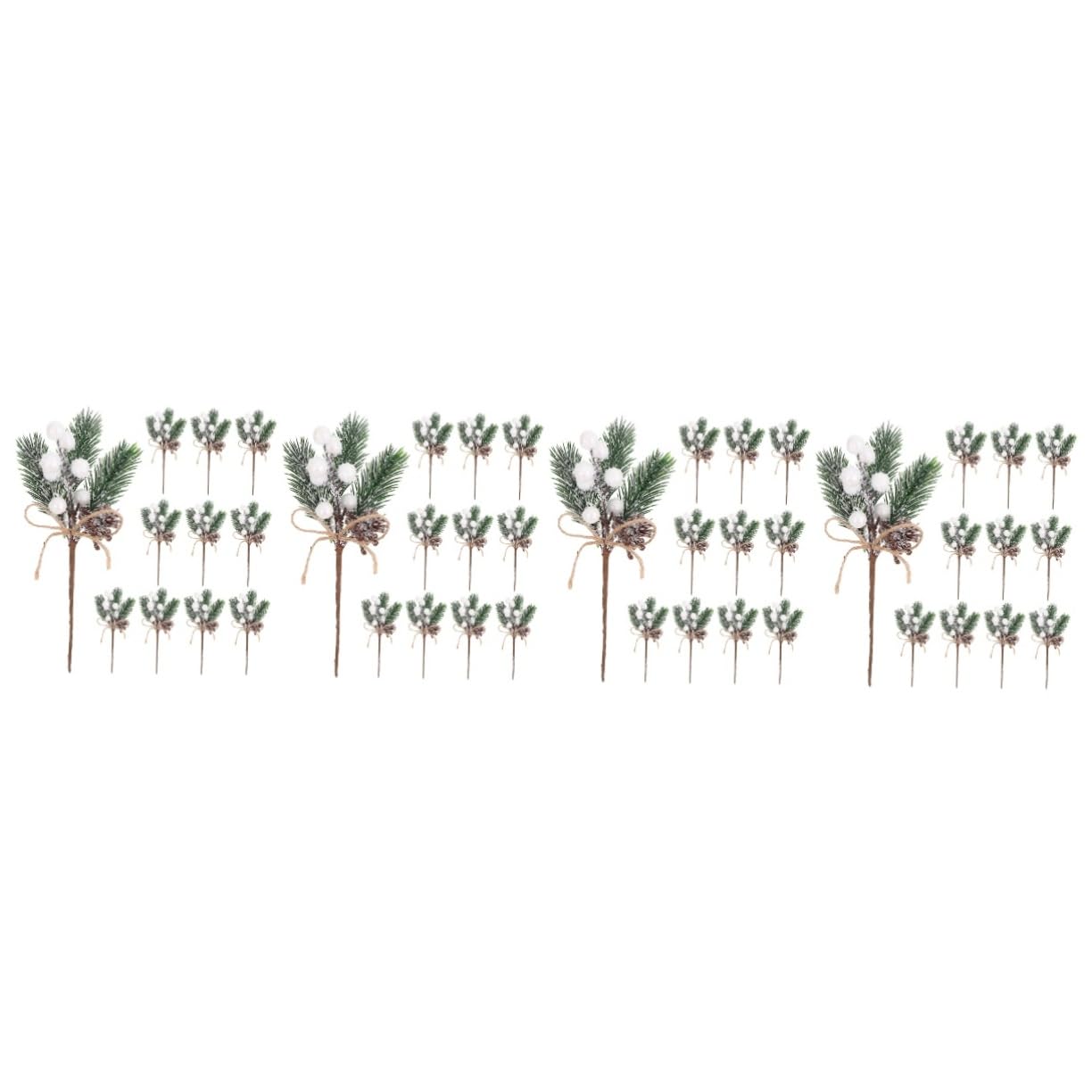 Cabilock 4 Sätze Teiliges Künstliche Beeren Zweige Für Weihnachtsbaum Dekoration DIY Bastelbedarf Fotorequisiten Festliche Mit Tannenzweigen Und Bunten Farben 12 Stück * 4