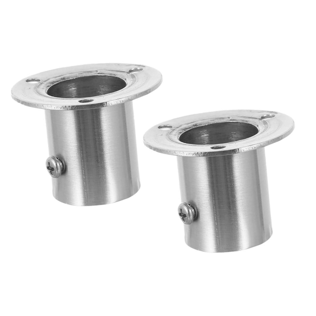 MAGICLULU 2Pcs Stainless Steel Wardrobe Rod Holder Heavy Duty Closet Supports Shower Curtain Rod Socket for Bathroom Balcony Bedroom Kitchen Material
