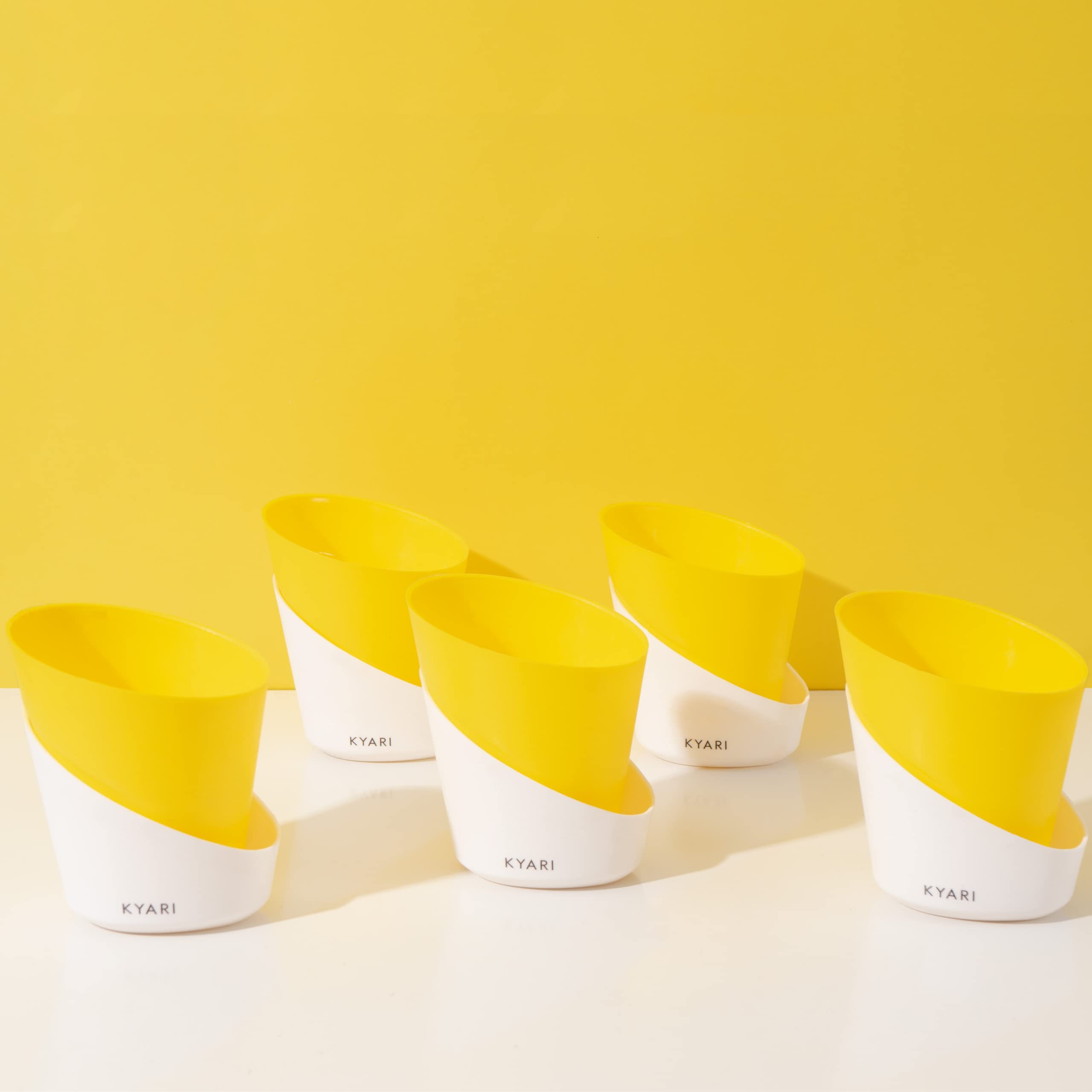 KYARI Combo of 5 Lemon Yellow Self-Watering Pots for Indoor Plants, Best Flower Pots & Planters for Home Decor, Living Room, Kitchen, Bedroom, Table Top, Office, Gifting | Plants not Included (B0BV283Q27) Amazon Price History, Amazon Price Tracker