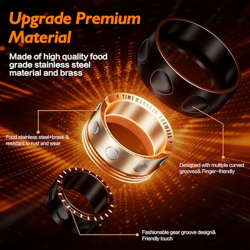 Image of Upgraded Fidget Spinner for Stress Relief Magnetic Fidget Ring Toy with Mechanical Sound Sensory Stress Toys Anxiety EDC Relief Slider Tool Figette for Adults & Teens,Kids,Black