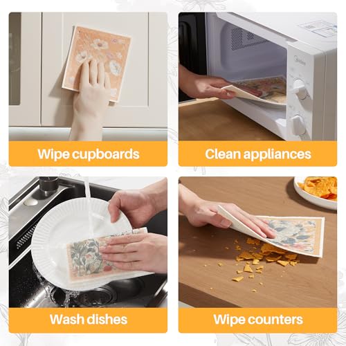 Image of JOYMOOP 6 Pack Dishcloths for Kitchen, Reusable Absorbent Non-Scratch Cleaning Cloths, Washable Quick-Drying Rags for Cookware and Household, 6.7x7.9 Inch