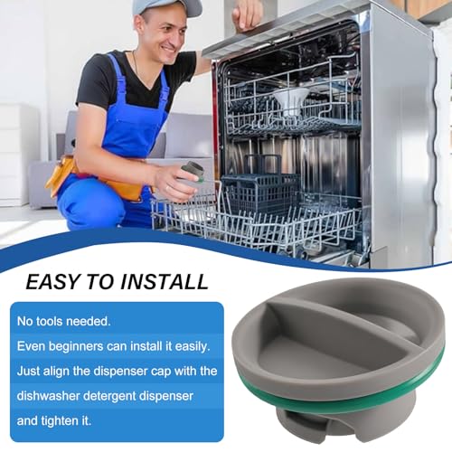 Image of Upgraded WPW10524919 Dishwasher Rinse Aid Cap Replacement Compatible with Whirlpool Amana Ikea WDP350PAAW5 KDTE104DSS0. W10524919 Dispenser Cap Replace W10524923 Dishwasher Rinse Aid Dispenser Cap