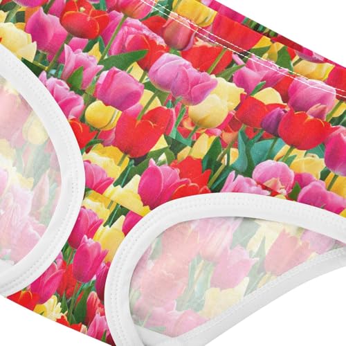 Joisal Colorful Tulips Red Pink Yellow Girls Underwear Toddler 2t Cotton Panties for Girl Fun Print Undies Kids Briefs4