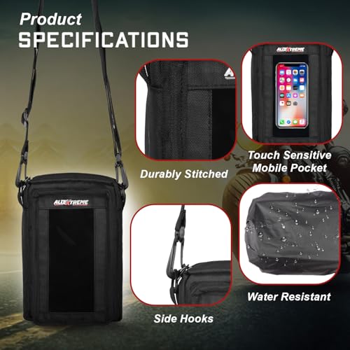 Image of Allextreme Magnetic Tank Bag with Multi-Pocket Storage Compartments and Rain Cover Universal Fit Biking Accessory for All Motorcycles - (2.5Ltr, Black, 1 Pc)