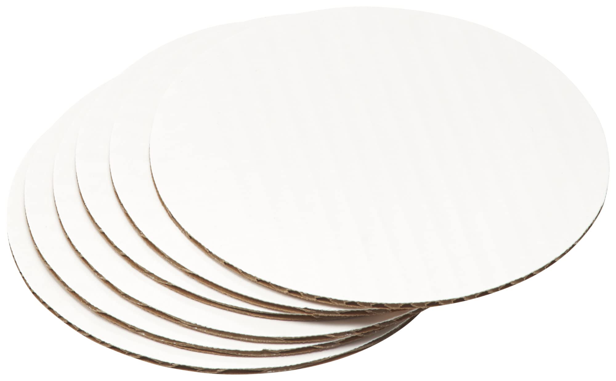 DecoPac Round Cake Board, Waxed Greaseproof finish, Sturdy Corrugated Cake Board, Pack of 6, White - 6 Inch