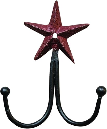 CWI Regalos 5" x 3.5" Hierro Fundido Star gancho doble
