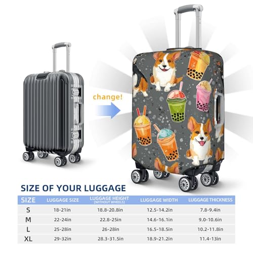 Luggage Cover Elastic Suitcase Cover (18-32 inch) Anti-Scratch Luggage Covers Cute Corgi Travel Suitcase Covers Luggages Protector for Travel Adult Luggages Decorative2