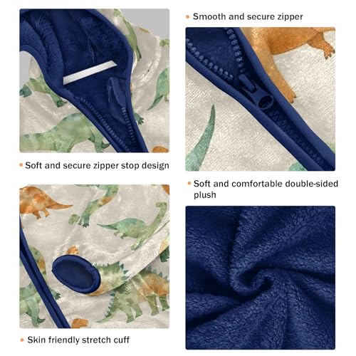 CHIFIGNO Watercolor Dino Kids Jacket Toddler Boy Zip up Hoodie Toddler Boy Winter Jacket Thick Warm Outerwear 6Y3