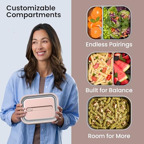 Image of Bentgo MicroSteel Leak-Proof Bento Lunch Box, Microwave & Oven-Safe