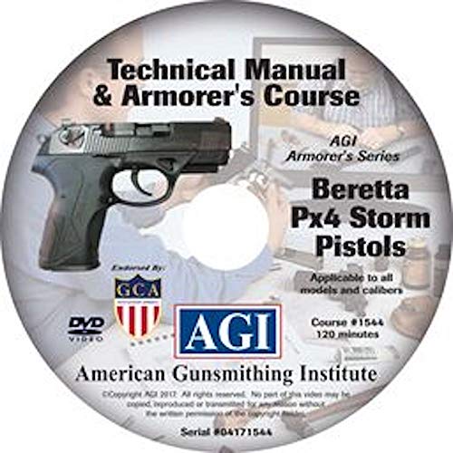 American Gunsmithing Institute Armorerâ€™s Course Video on DVD for Beretta PX4 Storm Pistol - Technical Instructions for Disassembly, Cleaning, Reassembly and More