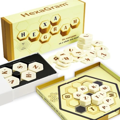 Hexagram | A Refreshing Take on a Classic Word Game, Fun Family Games for 2-4 Players, Family Board Game for Ages 7+
