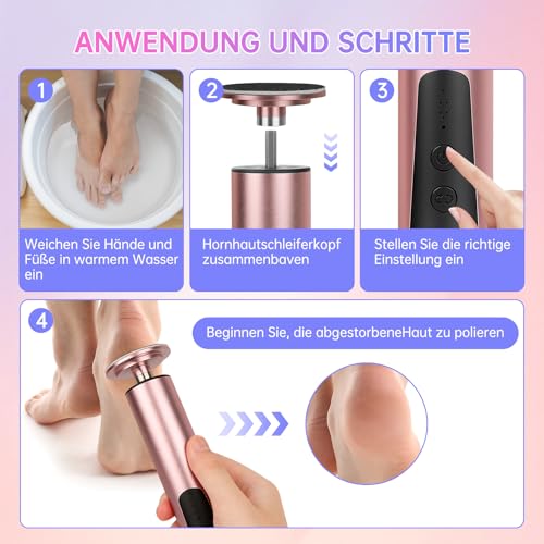 Rapeuse pieds électrique haute précision avec 9 vitesses et écran digital - 6