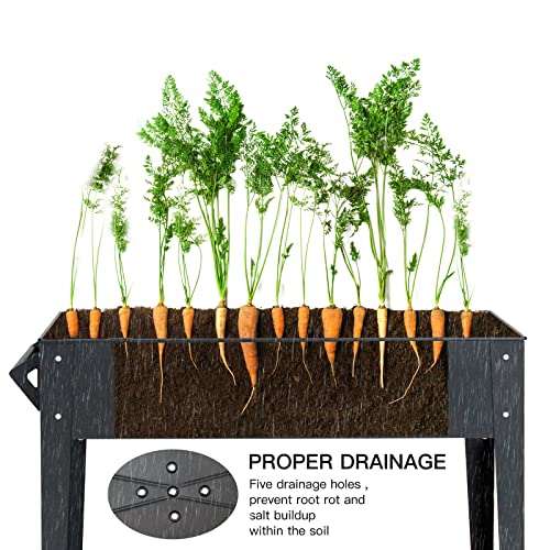 Leetolla GARDEN BED BLACK Elevate Herb Garden Planter Box Outdoor Raised Beds thumb #1