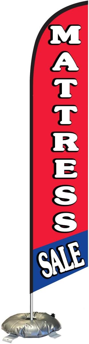 Mattress Sale Feather Flag Kit with Cross-base and Weight-Donut, Outdoor Advertising Banner Swooper Flag
