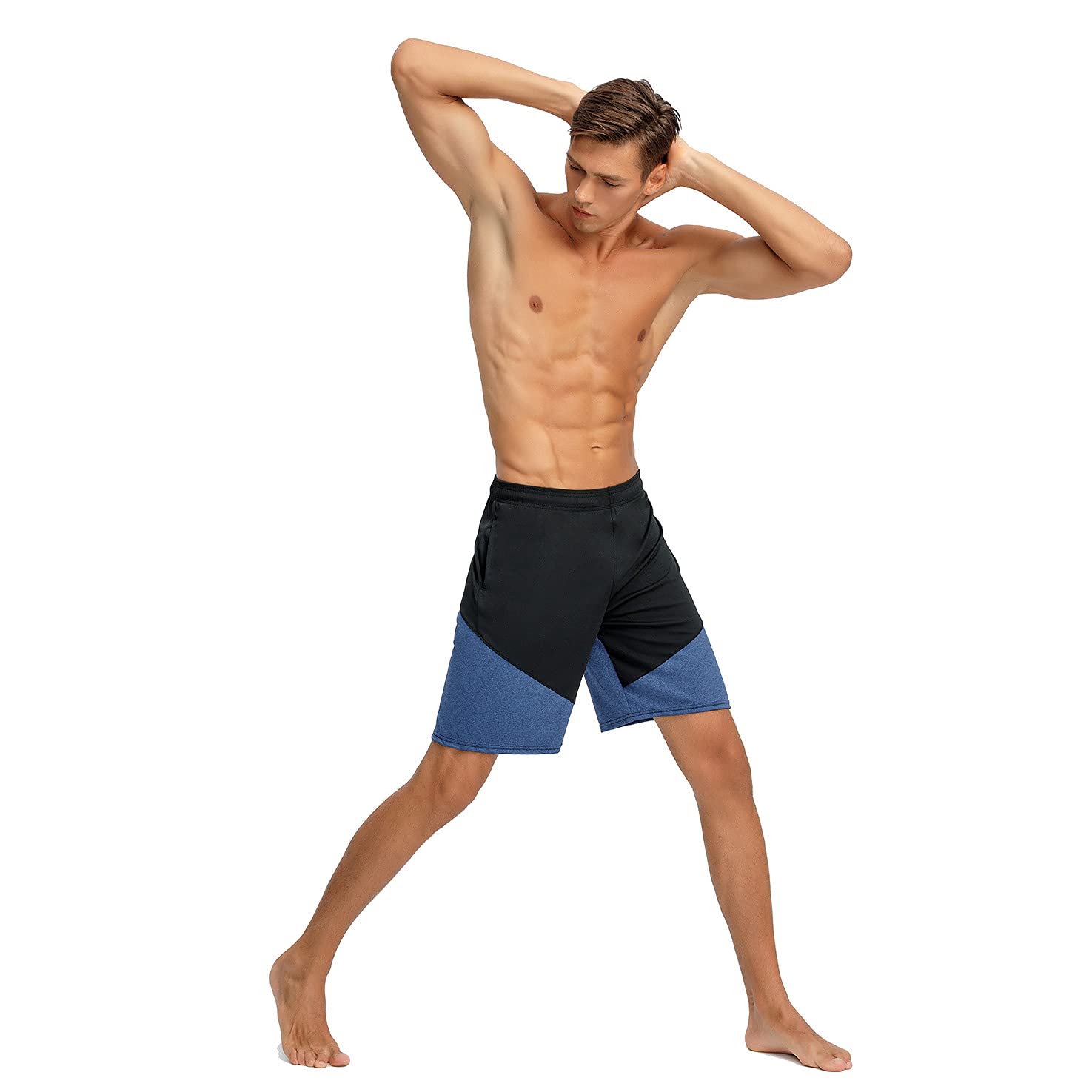BUYJYA, Pantaloncini sportivi da uomo, confezione da 5 o 3 pezzi, per allenamenti, pallacanestro, calcio, badminton, corsa, palestra