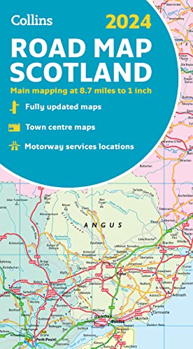 2024 Collins Road Map of Scotland: Folded Road Map (Collins Road...