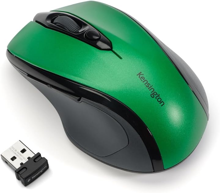 Kensington K72424WW Pro Fit Mid size-kablosuz fare (2,4GHz, 1750DPI) zümrüt yeşili