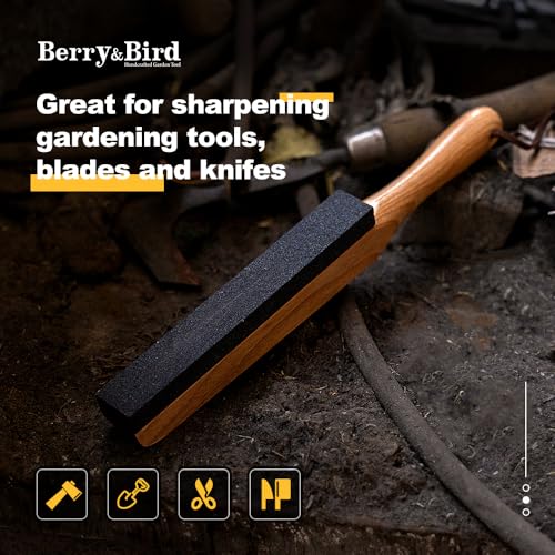 Berry&Bird Sharpening Stone File Garden Tool Sharpener with Handle, 180 Grits Silicon Carbide, Sharpening Knife, Axe, Hatchet, Lawn Mower Blade, Spade, Ideal for Garden, Chefs & Knife Enthusiasts - Image 2