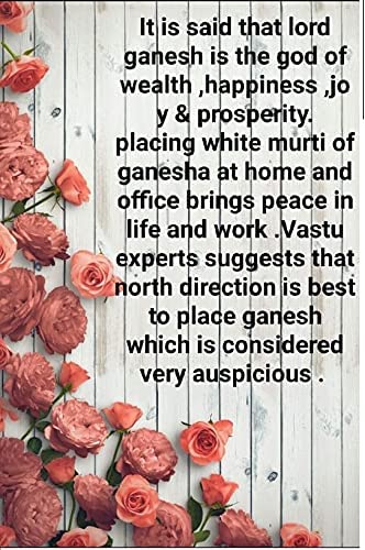 Image of Beautifully Handcrafted Marble Ganesh Ji Spiritual Statue Idol for Home Decor Temple Statue Showpiece-Size (7 x 1 x 10 Inch)