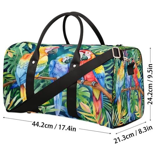 Parrot Bird Travel Bag for Men Women, Gym Duffle Bags for Travel, Carry On Luggage Bag, Weekender Overnight Workout Bags4