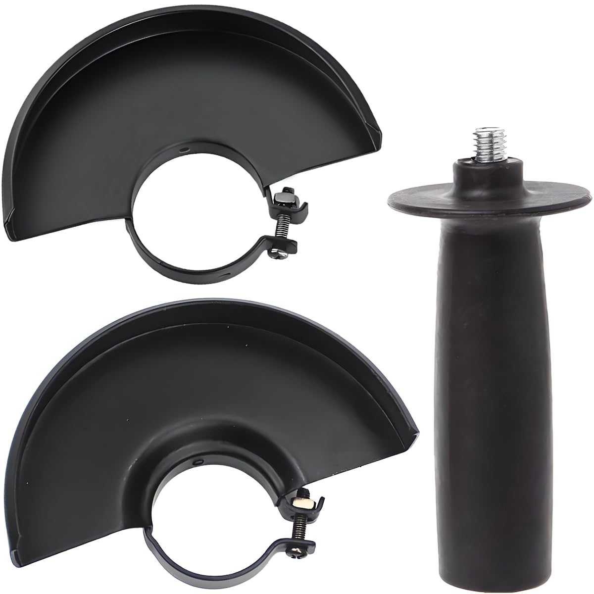 ZHUROUPU Angle Grinder Wheel Guards Safety Protector Cover, Black Cutting Machine Shield Cover Replacement for 125 115 Angle Grinder Accessories Inner Hole 42mm with Handle 10mm Thread (2Pcs)