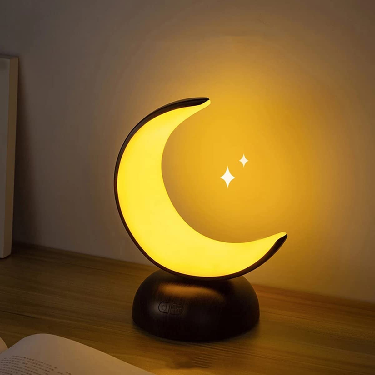 Mond Nachtlicht Kinder LED Schlafzimmer Nachttischlampe Dimmbar Tischlampe Typec-Usb Anschluss Nachtlampe Aromatherapie Für Kinderzimmer Baby Geschenke,B