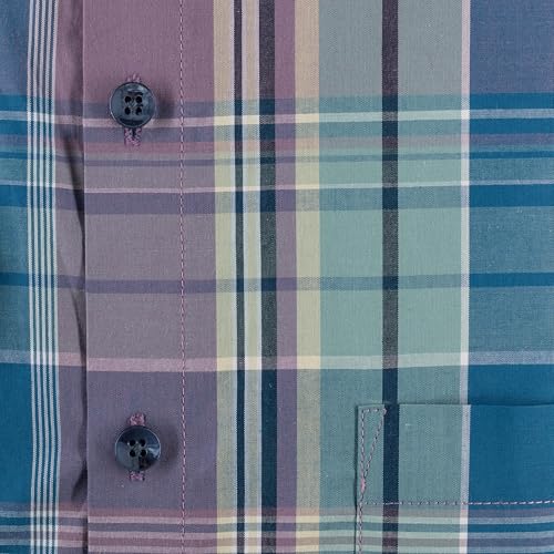 Image of 7-DAYS Men's Premium Check Shirt - 100% Cotton, Tailored Fit (Between Slim & Regular), Full Sleeve, with Pocket - Smart Office & Casual Look