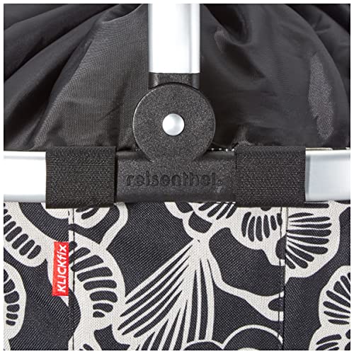 KLICKFix Unisex-Adult Carrybag GT Textilkorb für Racktime Gepäckträger, Fleur Schwarz, 24 litres