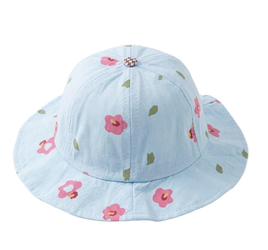 the dds store Baby Girls Floral Bucket Hat, Wide Brim Sun Hat, Cotton, Multicolor, Toddler Summer Cap 9 M -3 Years-picture-49