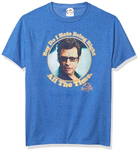 Jurassic Park Men's All The Time T-Shirt, Royal Heather, Large