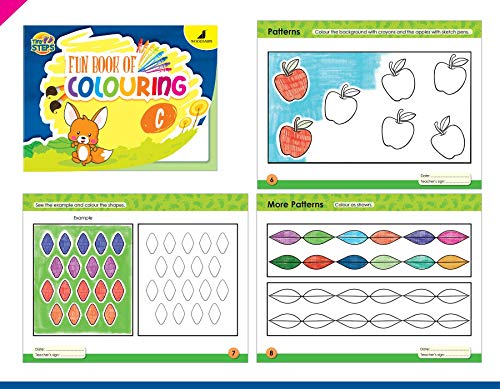 Image of Woodsnipe Colouring Books Combo Pack for Preschool Ages 2 to 5| Introduction to Colours, Pencil Control with Pattern, Lines, Curves| Simple to 3D objects, Shapes, Patterns. Develops Fine Motor Skills