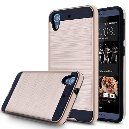 HTC Desire 626s Case, HTC Desire 626 Case,eTzone Premium Extra Slim Shockproof Case, Steel Hybrid Dual Layer [TPU + Soft Silicone] Protective Case Cover for HTC Desire 626 / 626s (626 Champagne Gold)