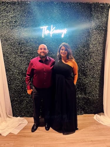 Miao Duo Women's Long Sleeves One Shoulder Bridesmaid Dresses Long Chiffon A Line Formal Dresses with Slit YZTS1694