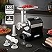 Geepas Electric Meat Grinder | Stainless Steel Meat Mincer & Sausage Stuffer, Food Grinding Mincing Machine with Kibbe | 3 Different Cutting Plates, Reverse Function, 1800W, Plastic Housing, Black