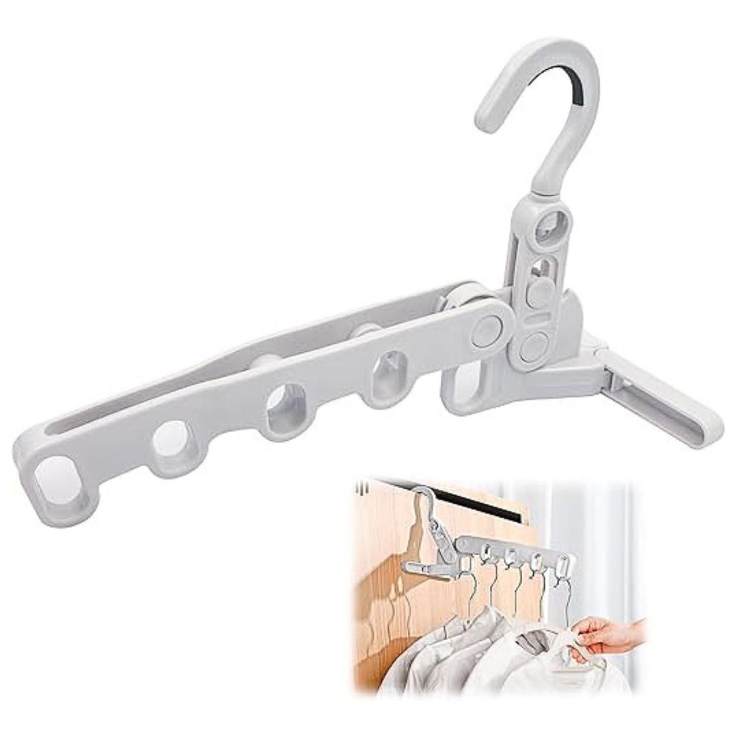 Plastic Cloth Drying Stand |Foldable Heavy Duty Cloth Dryer Rack | Rust Proof Indoor Outdoor Drying Stand | 4 Hanger Hooks | White |1pcs.-image-14