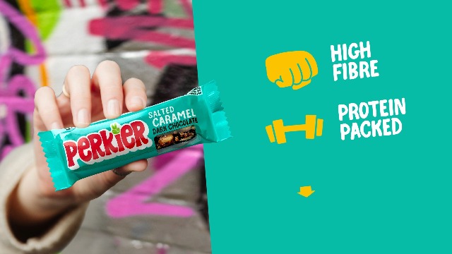 Perkier Salted Caramel Snack Bars (18 Pack) – Vegan – Gluten Free – Protein – High Fibre – Lower Sugar - Natural Ingredients – Lower Calorie – Healthy – No Palm Oil